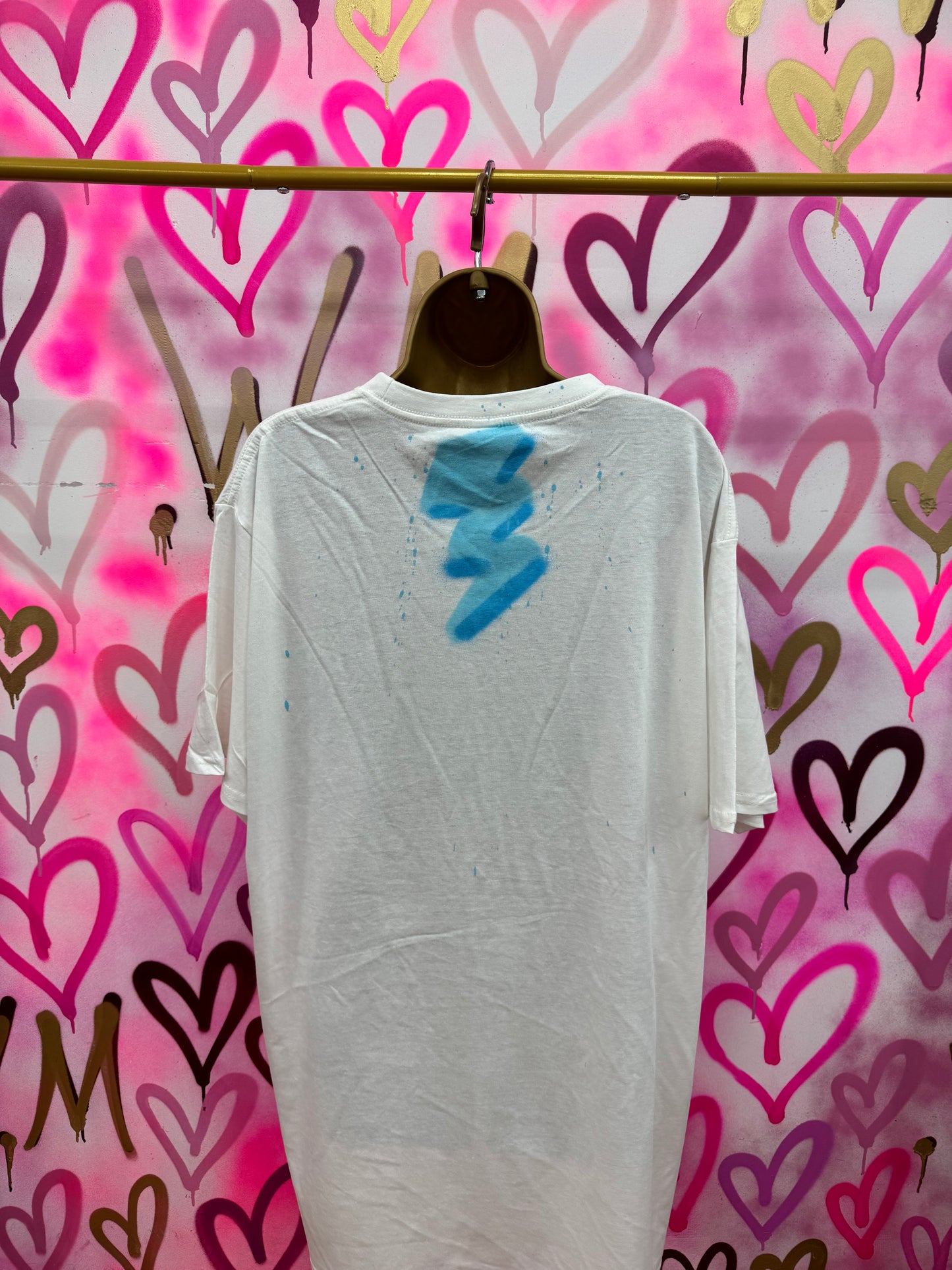 Dion “Sky Blue” - White T-Shirt Dress
