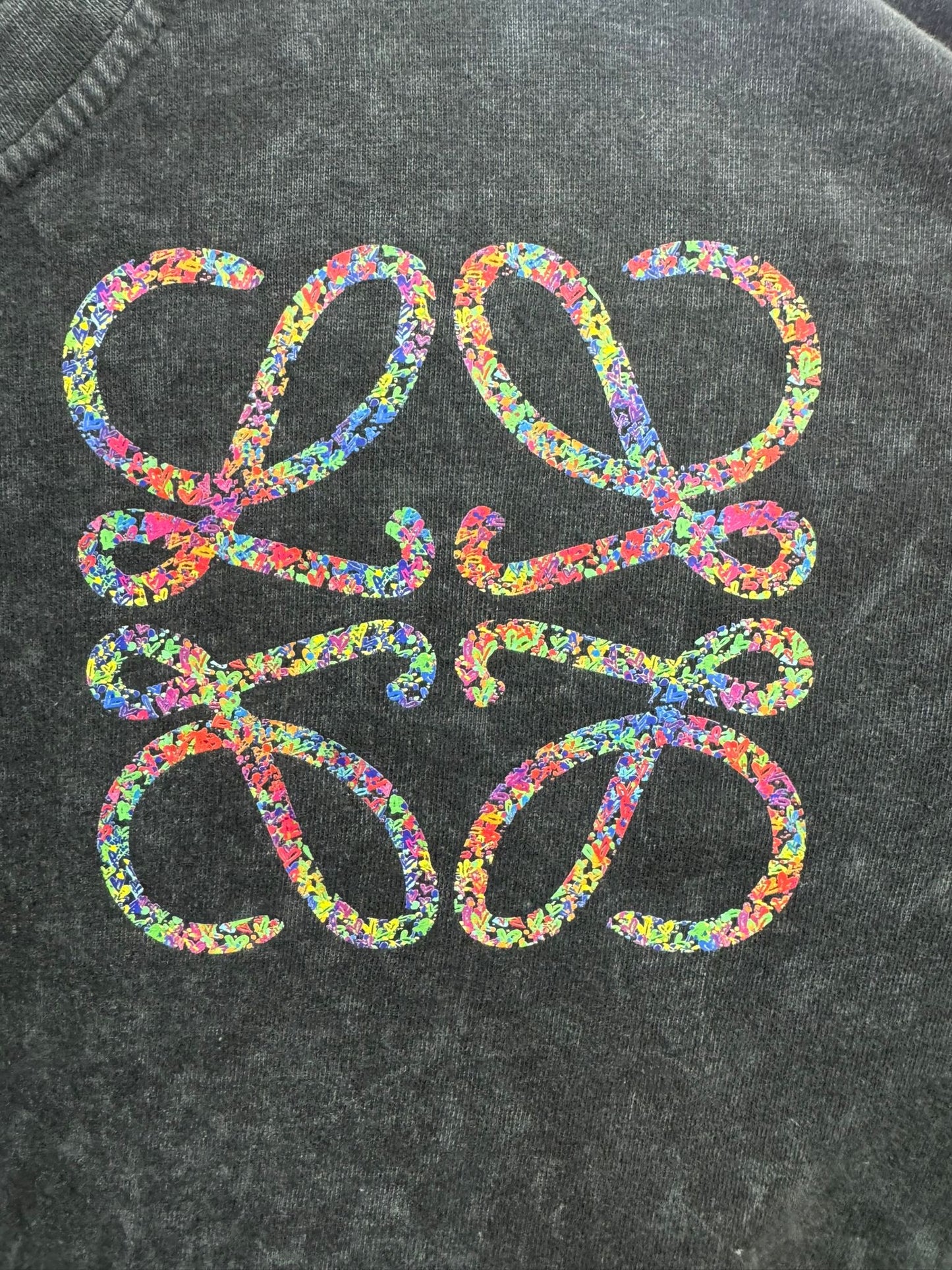 Lola “Rainbow Hearts” Acid Wash T-Shirt Short Set