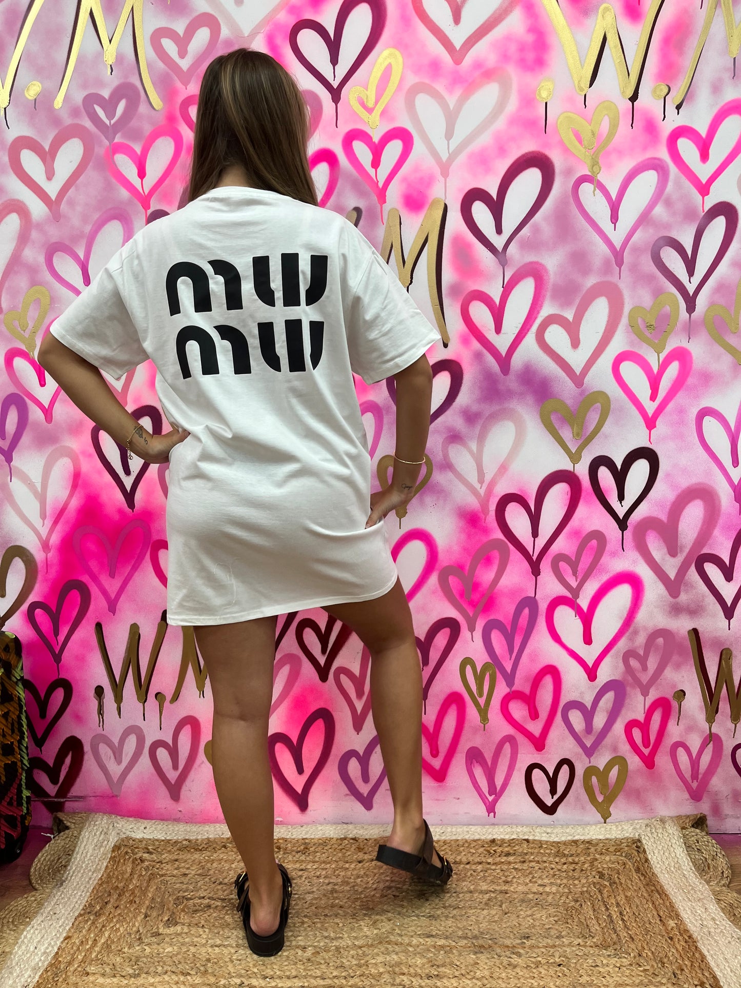 MW “Black” White T-shirt Dress