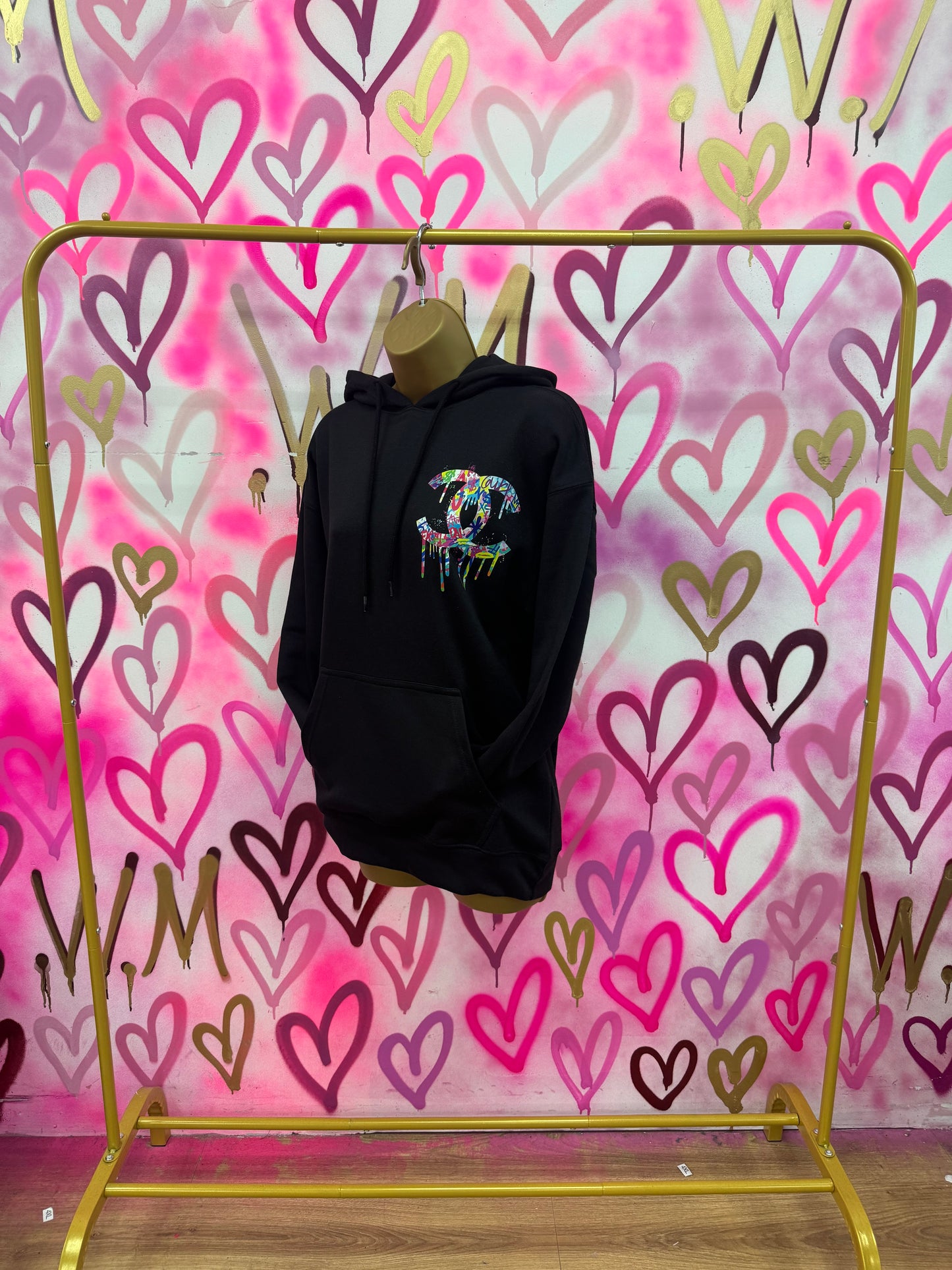 Drip City “Multicoloured” Black Hoodie