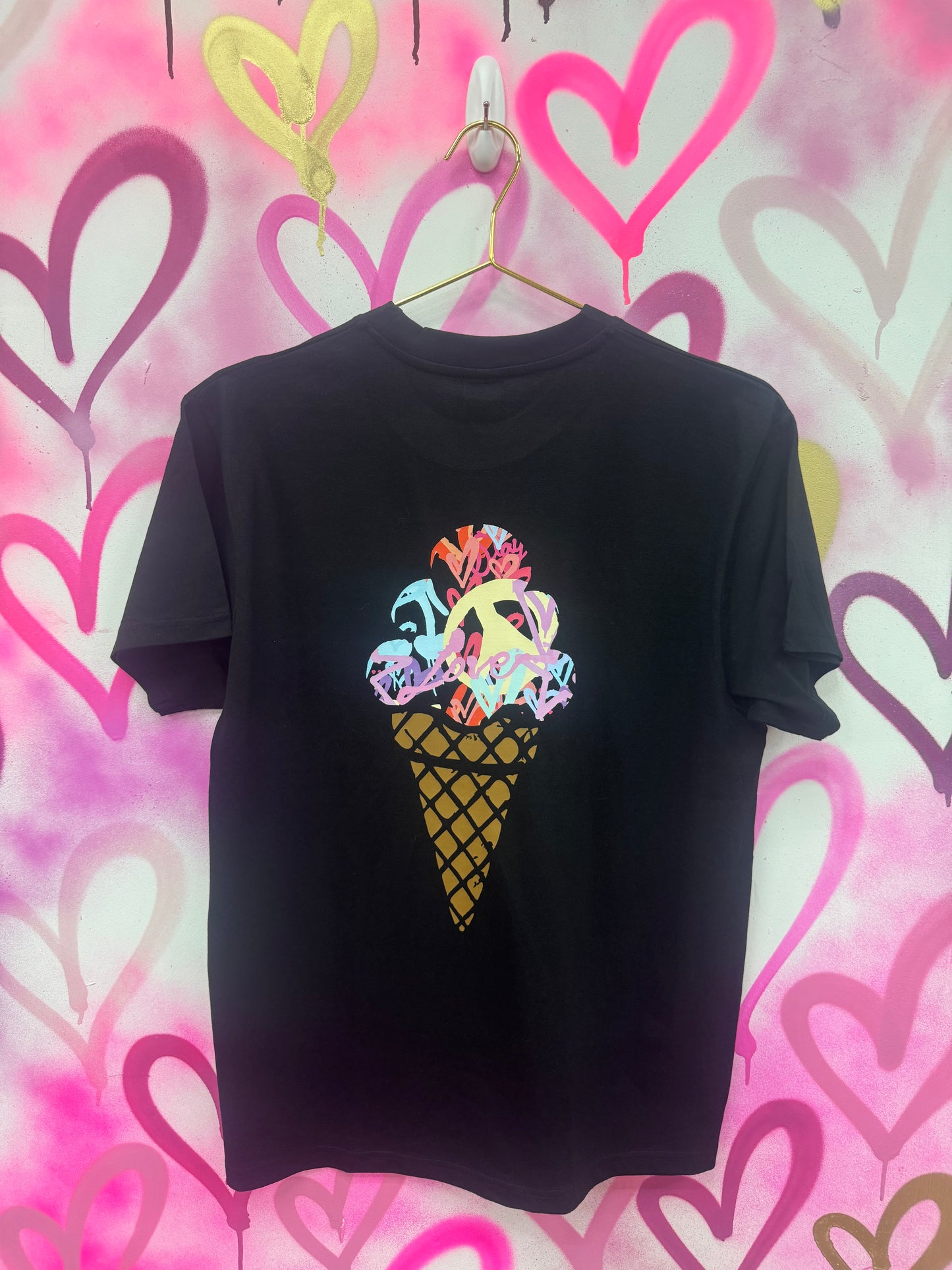 Ice Cream “Pastels Collage” - Black T-Shirt