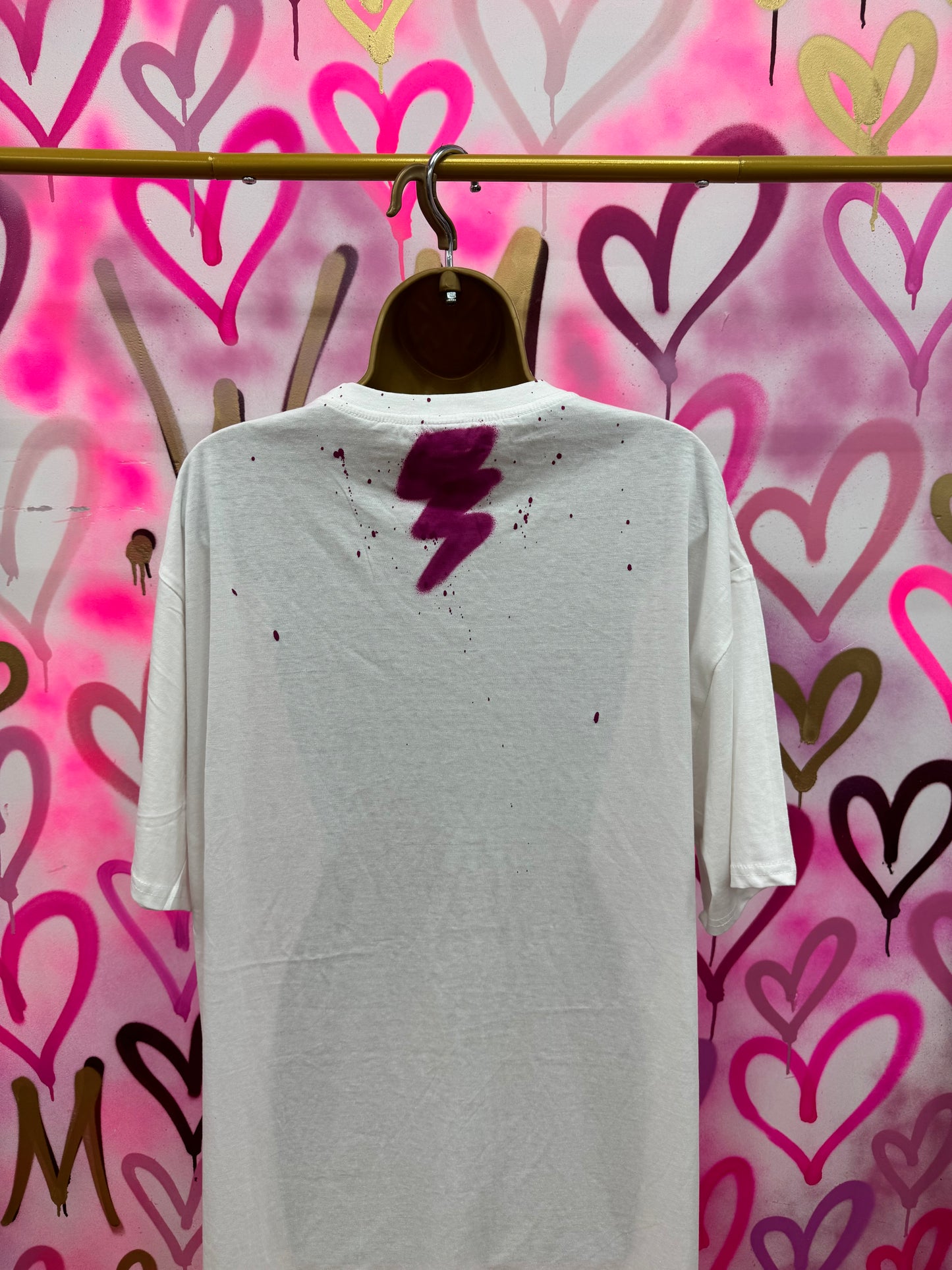 Drip City “Raspberry Pink” - White T-Shirt