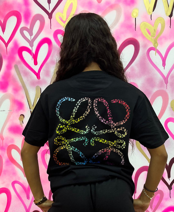 Lola “Rainbow Hearts” Black T-Shirt