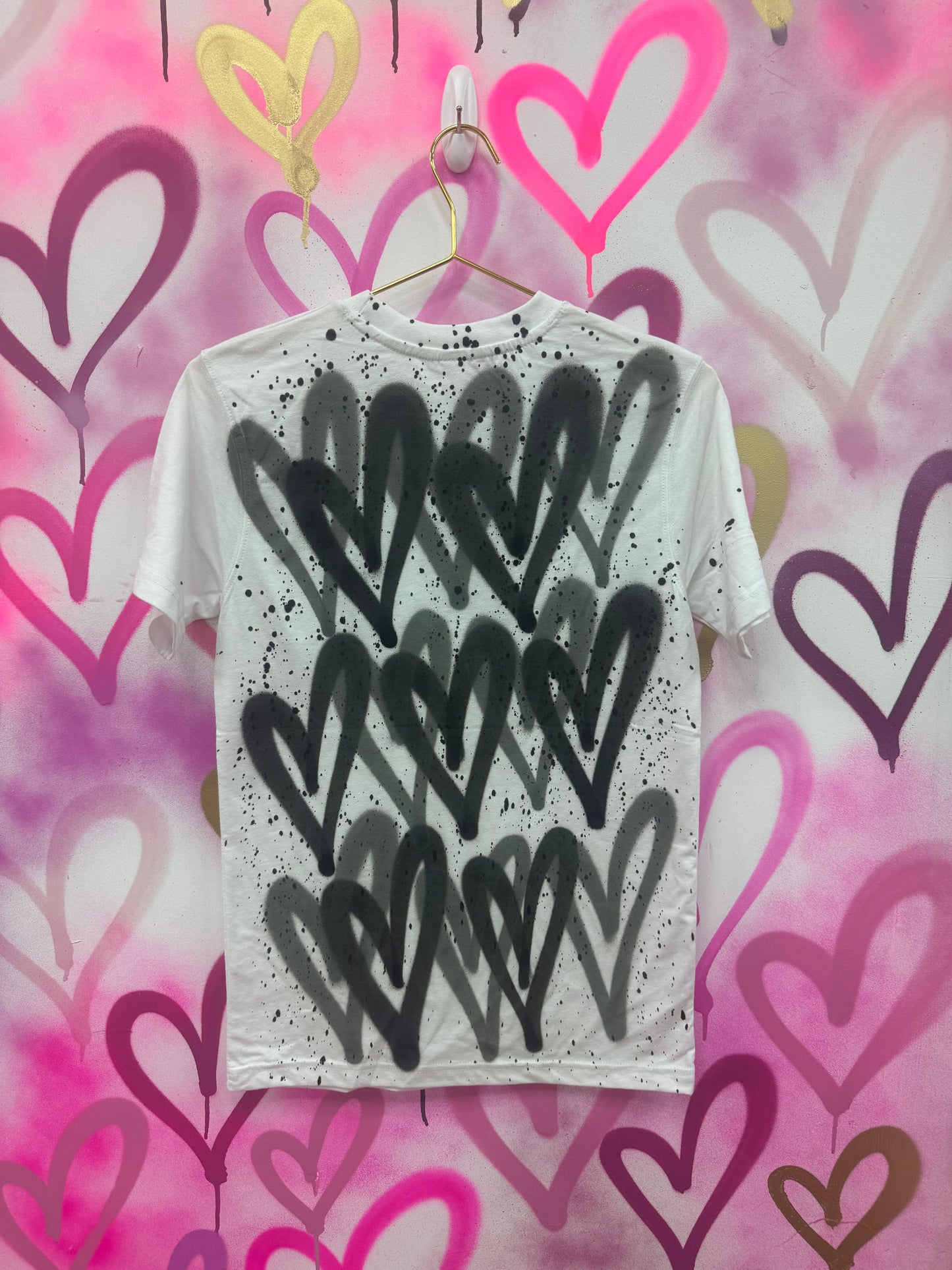 Love Hearts “Black & Grey” - White T-Shirt