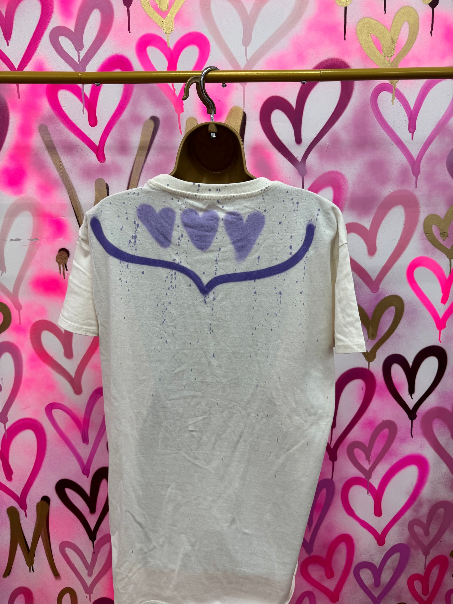 Drip City “Purple” - Cream T-Shirt Dress