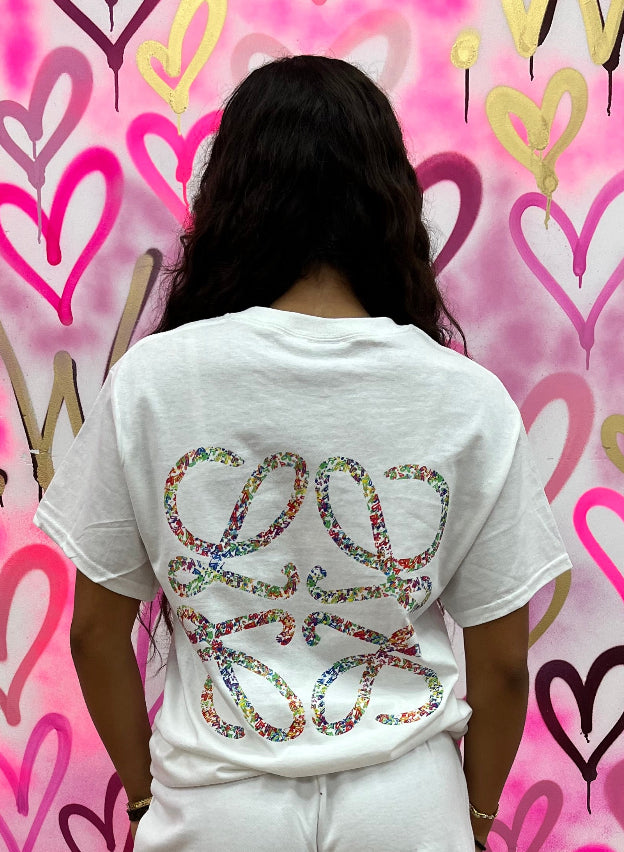 Lola “Multi-Colour Hearts” White T-Shirt