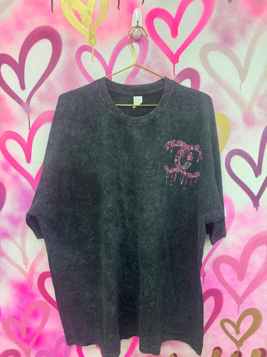 Drip City “Pink Collage” - Acid Wash T-Shirt