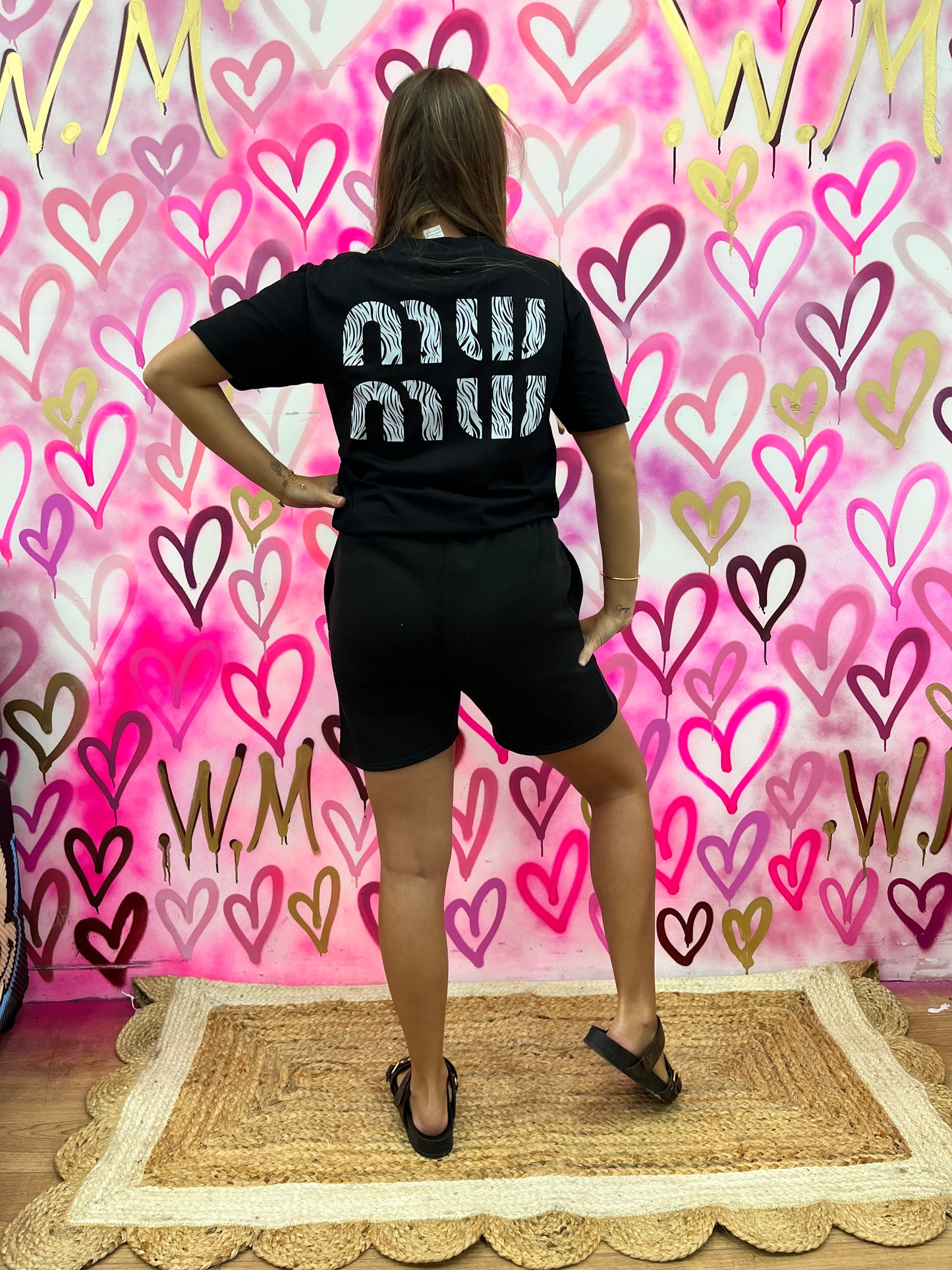 MW “Zebra” Black T-Shirt Shorts Set