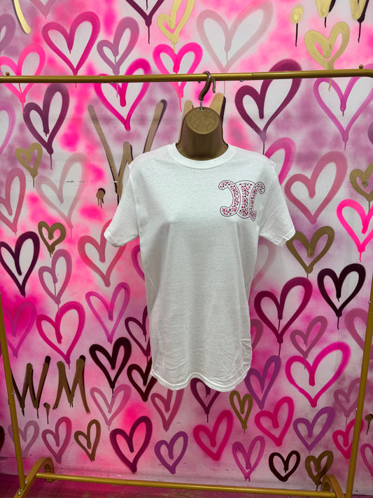 CiCi “Pink Hearts” White T-Shirt