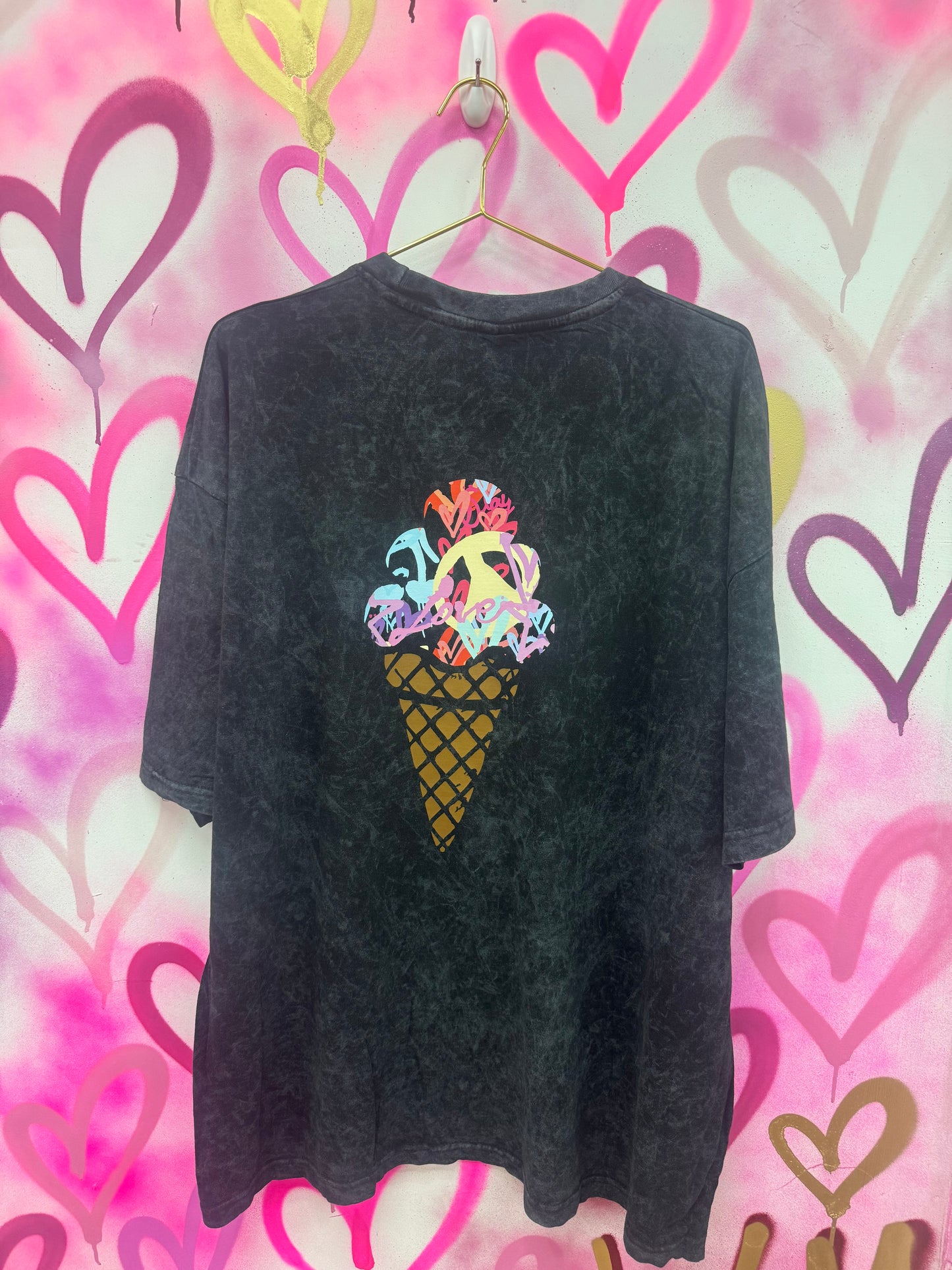 Ice Cream “Pastels Collage” - Acid Wash T-Shirt