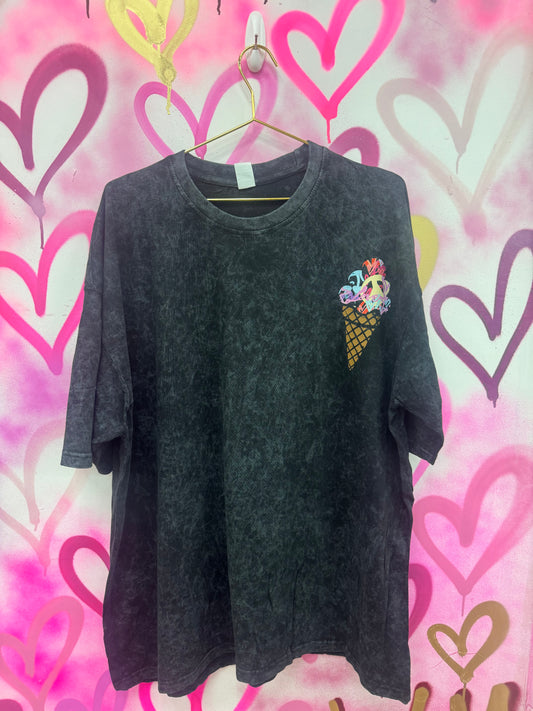 Ice Cream “Pastels Collage” - Acid Wash T-Shirt