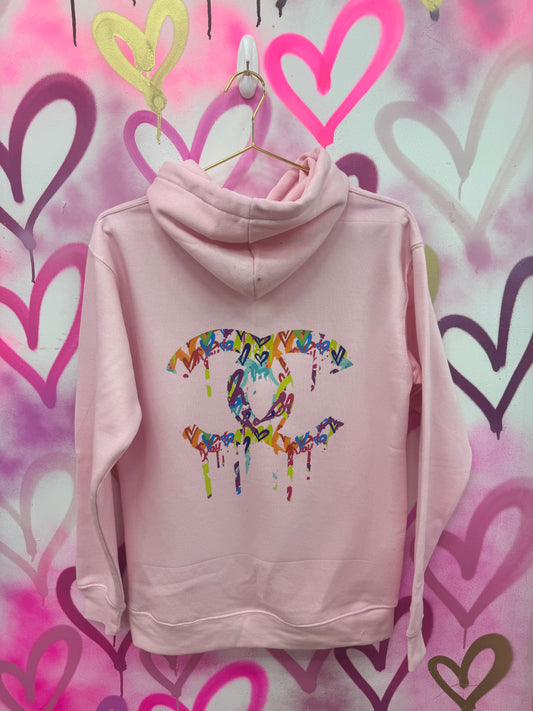 Drip City “Rainbow Collage” - Pink Hoodie