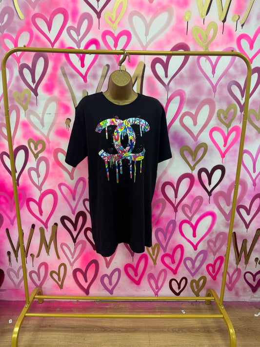 Drip City “Multicoloured” Black T-Shirt
