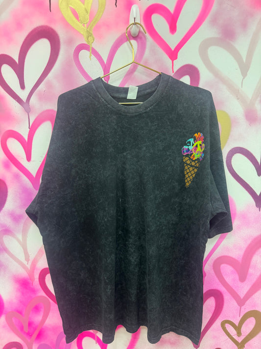 Ice Cream “Rainbow Collage” - Acid Wash T-Shirt