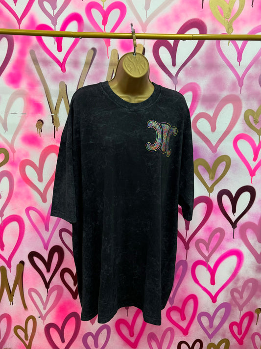 CiCi “Rainbow Hearts” - Acid Wash T-Shirt