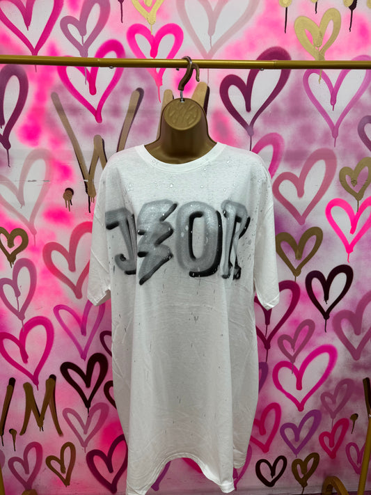 Dion “Black & Silver” - White T-Shirt
