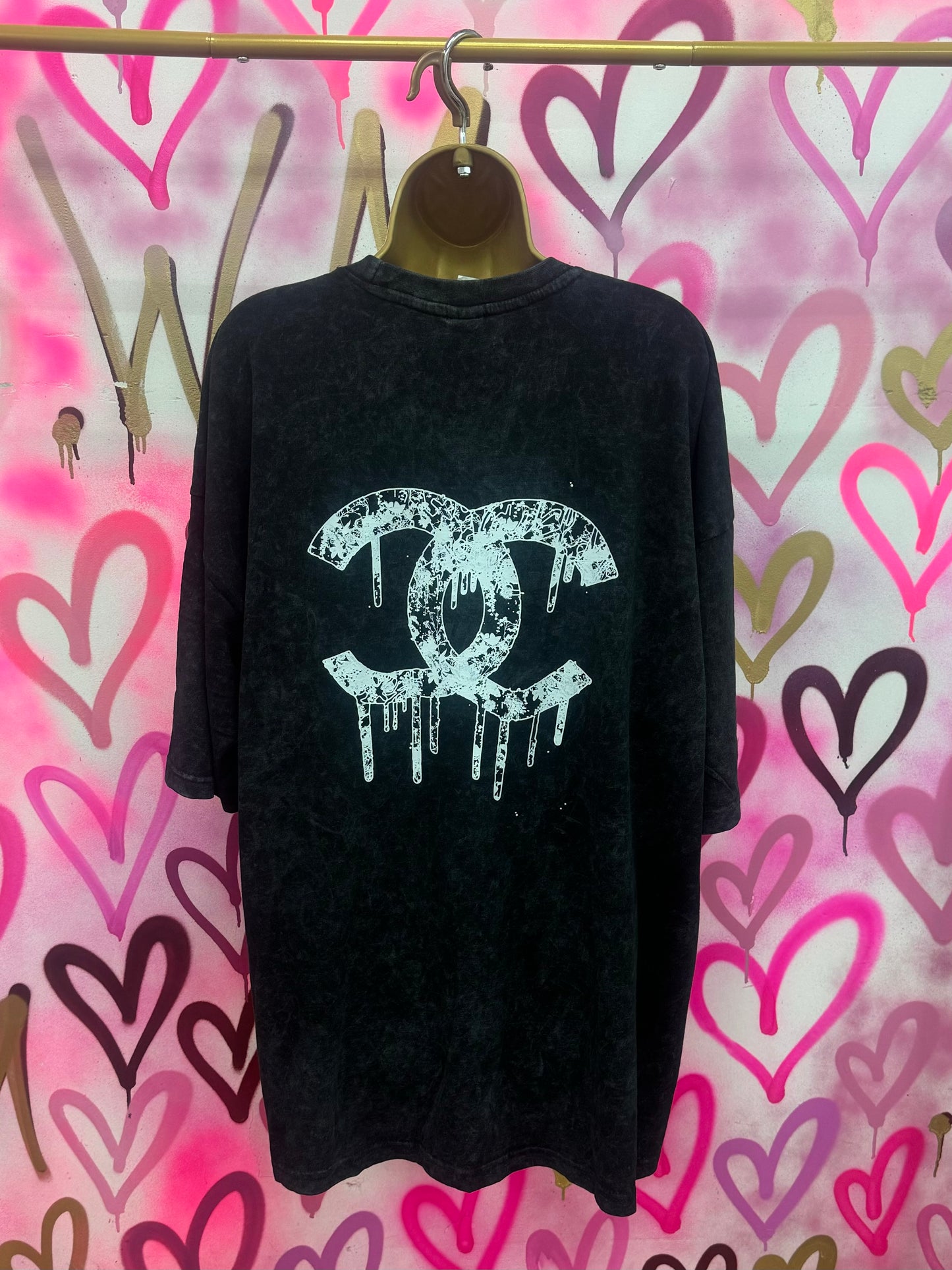Drip City “White Floral” - Acid Wash T-Shirt