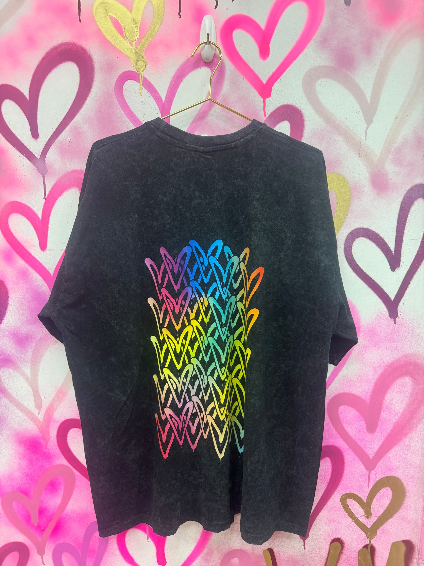 Love Hearts “Rainbow Gradient” - Acid Wash T-Shirt