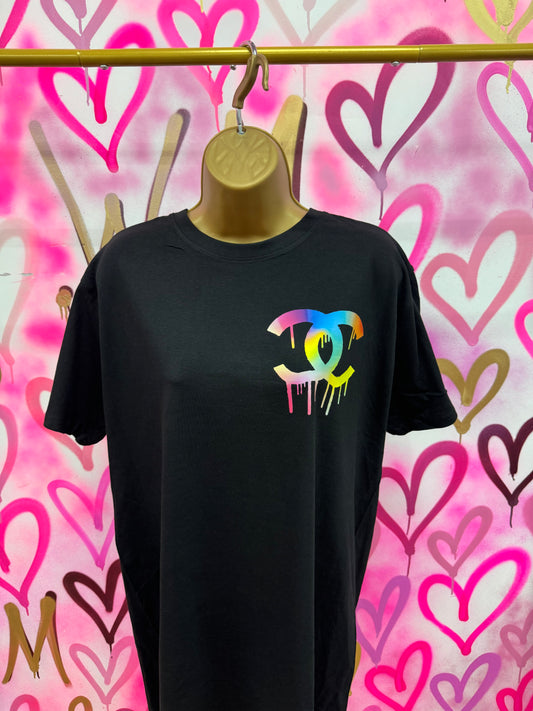 Drip City “Multicolour Gradient” - Black T-Shirt