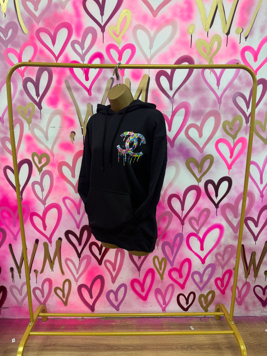 Drip City “Multicoloured” Black Hoodie
