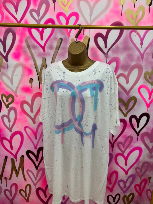 Drip City “Pastel” - Cream T-Shirt Dress