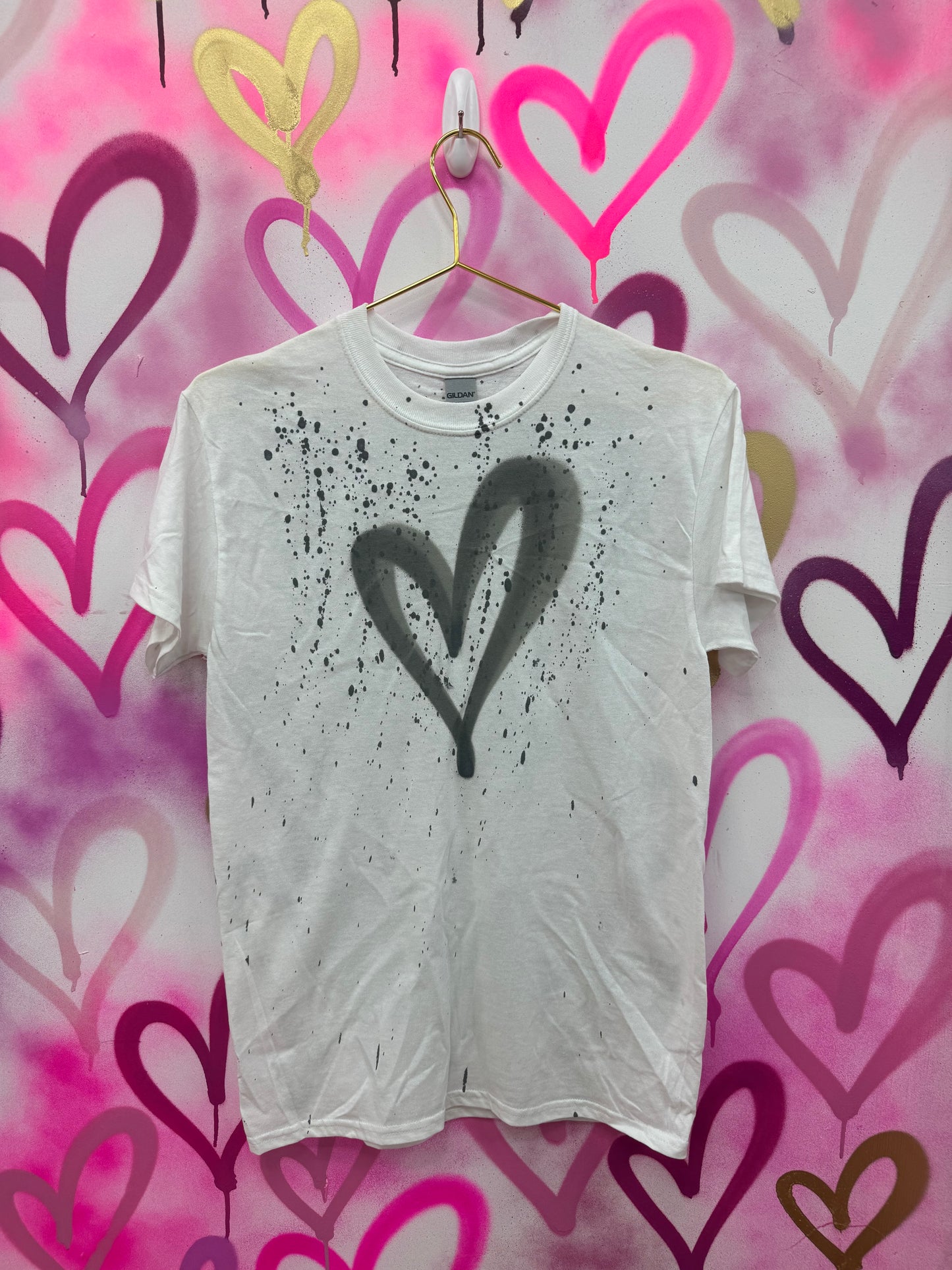 Love Hearts “Grey” - White T-Shirt