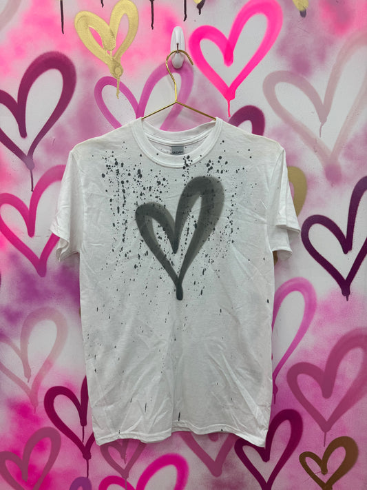 Love Hearts “Grey” - White T-Shirt