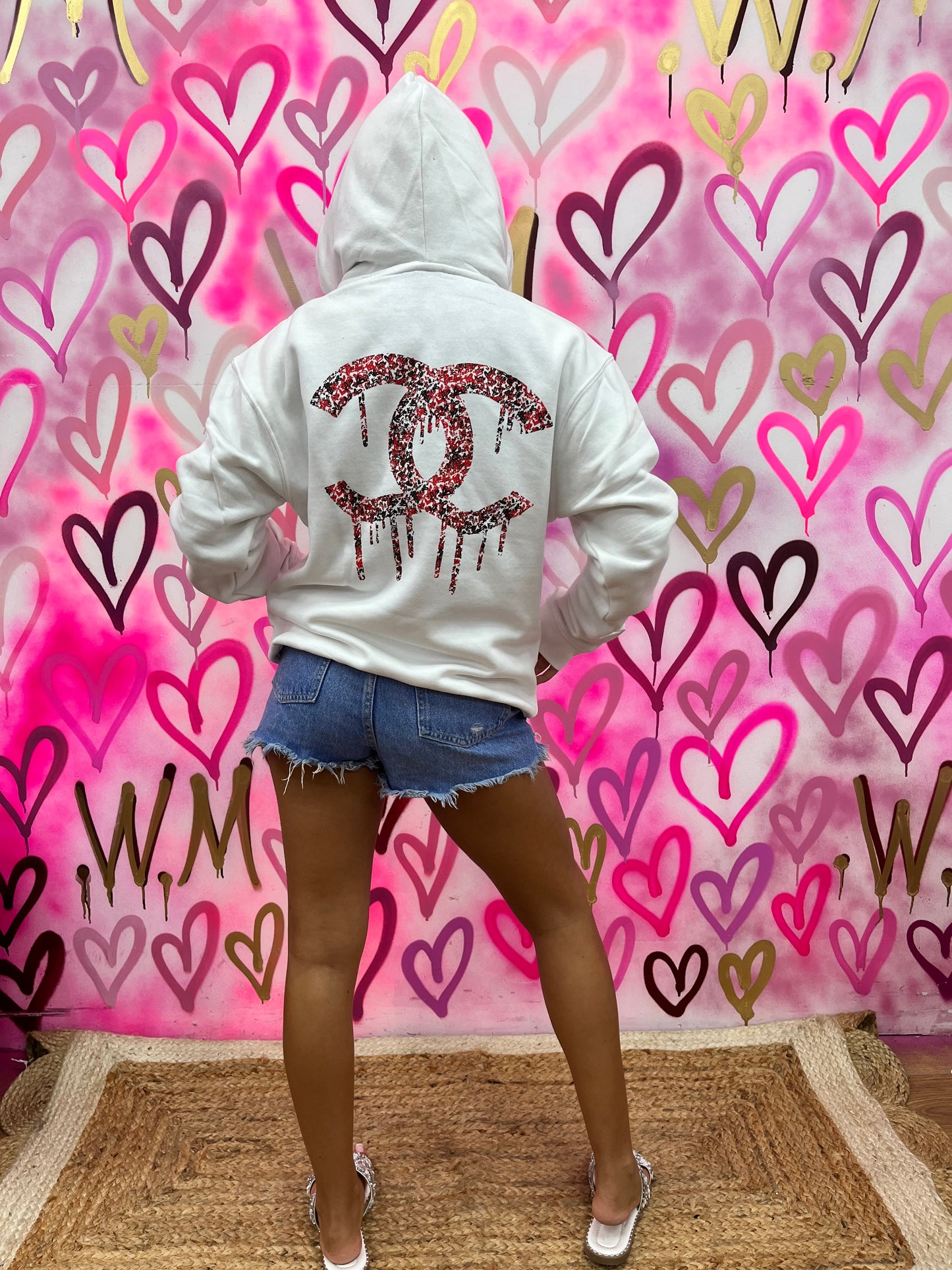 Drip City “Black and Red” White Hoodie