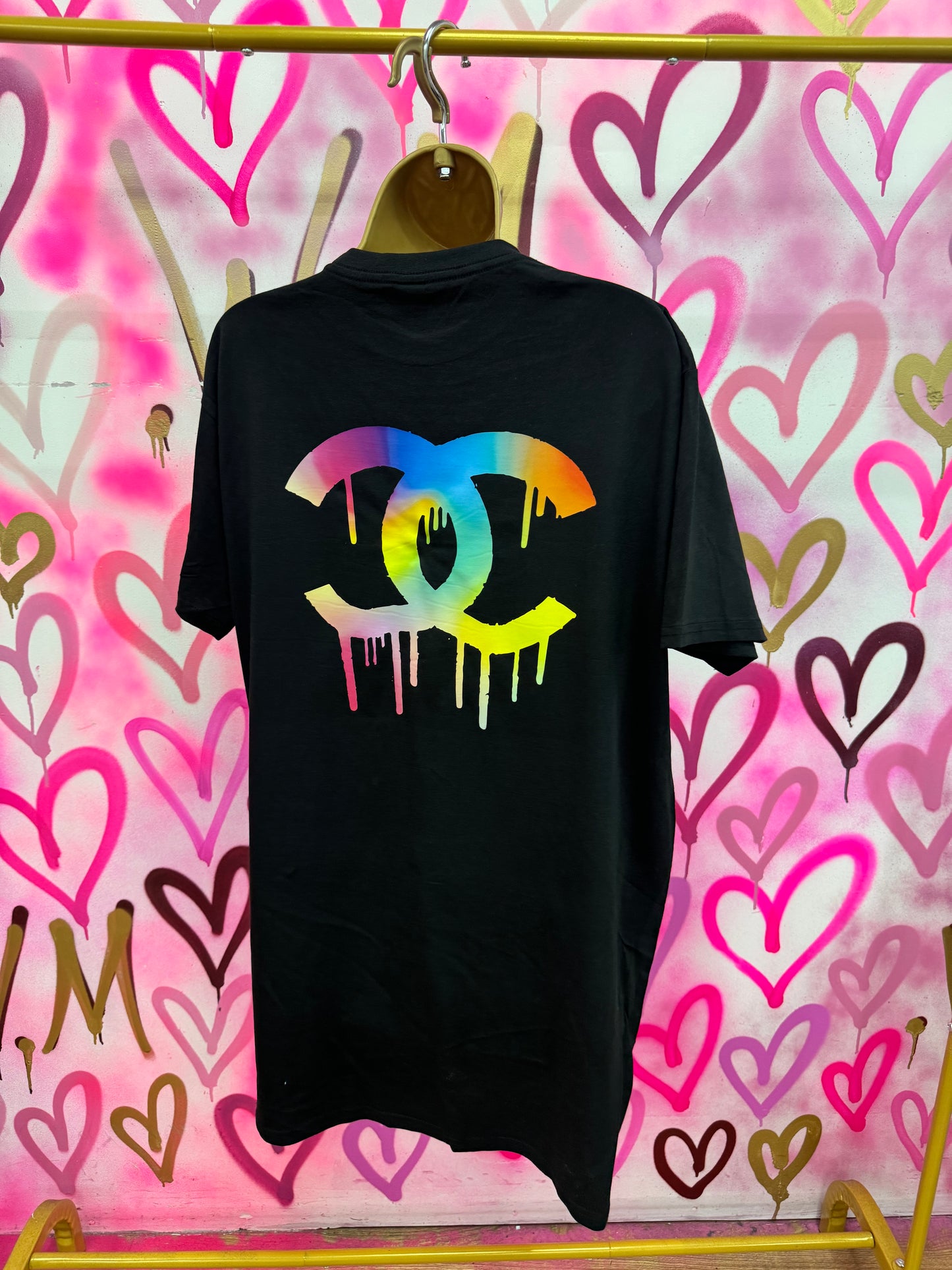 Drip City “Multicolour Gradient” - Black T-Shirt