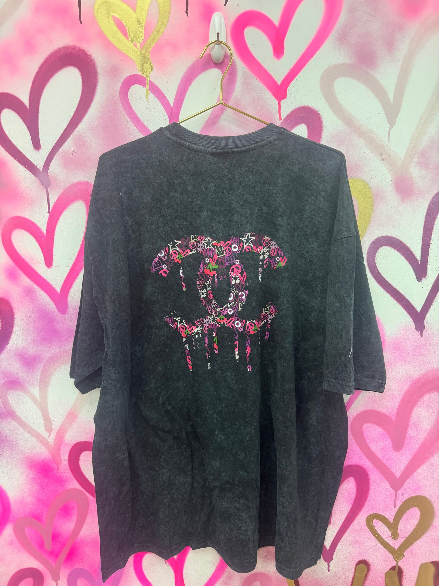 Drip City “Pink Collage” - Acid Wash T-Shirt