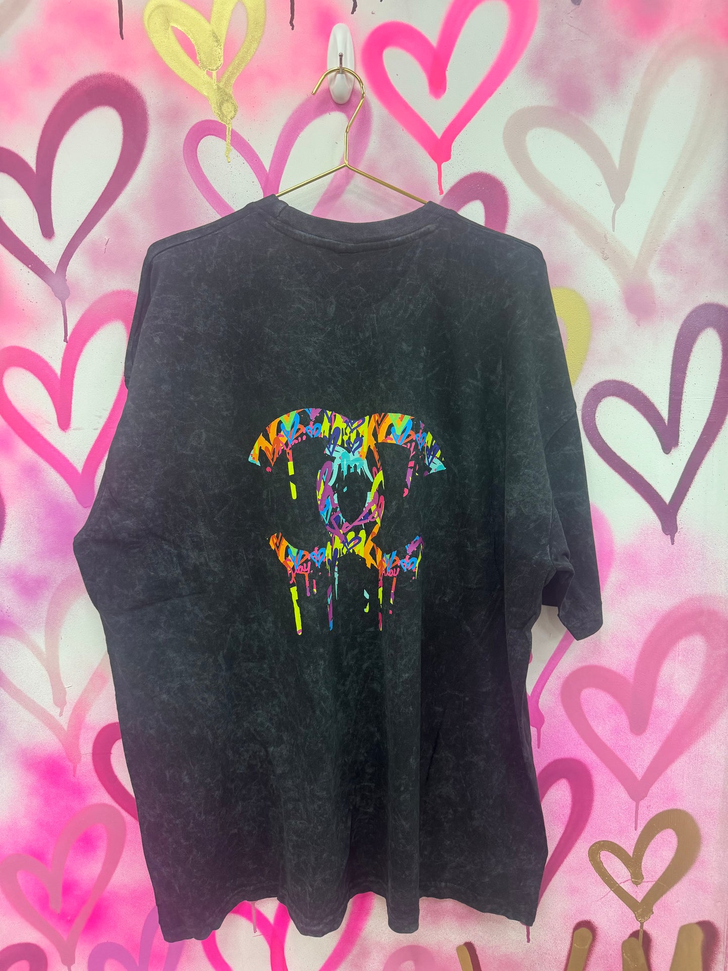 Drip City “Rainbow Collage” - Acid Wash T-Shirt