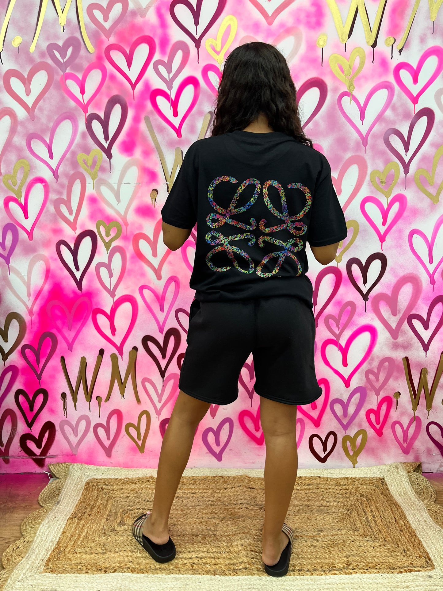 Lola “Multi-Colour Hearts” Black T-Shirt Set