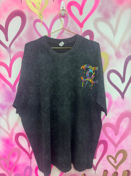 Drip City “Rainbow Collage” - Acid Wash T-Shirt