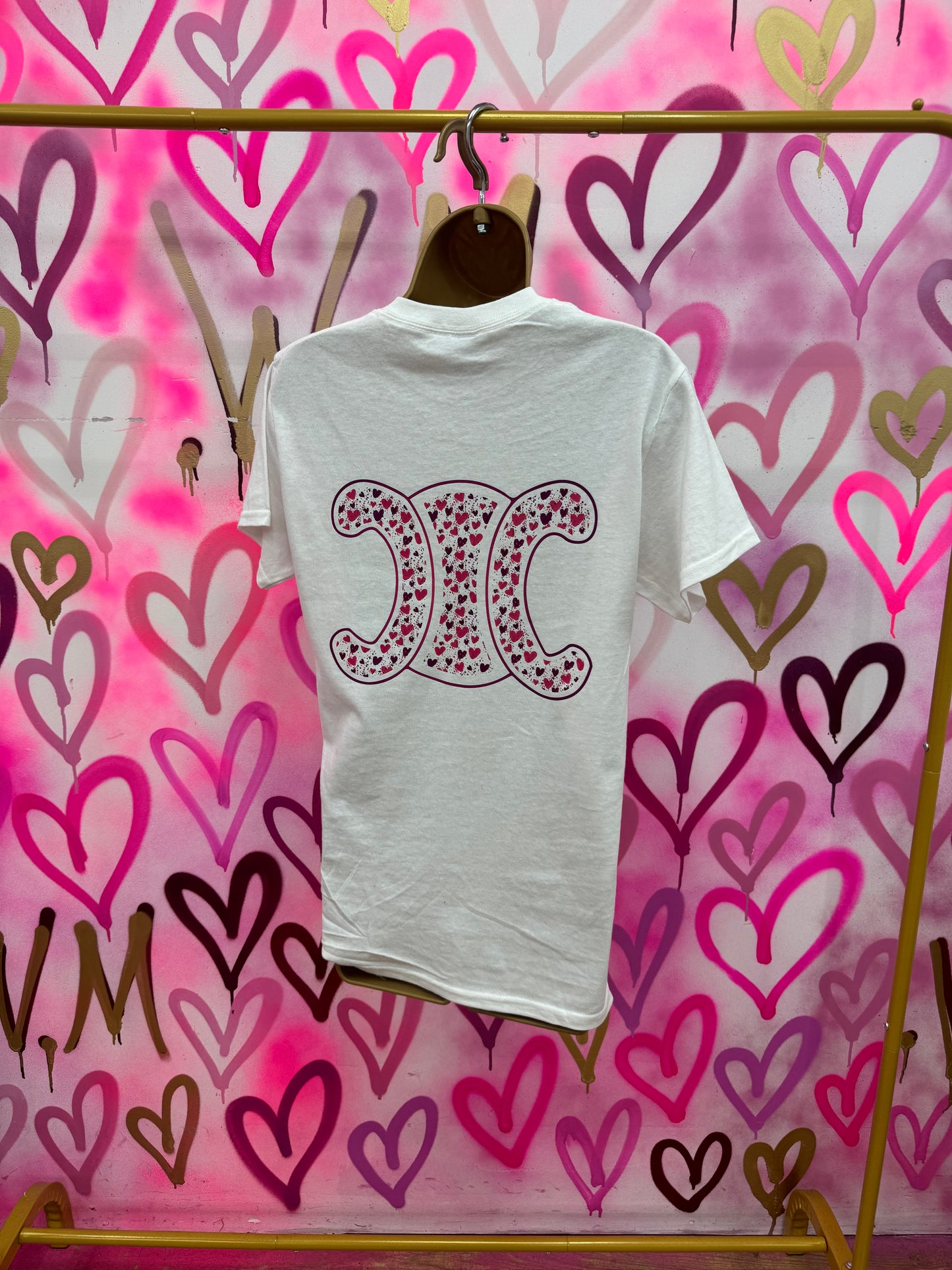 CiCi “Pink Hearts” White T-Shirt