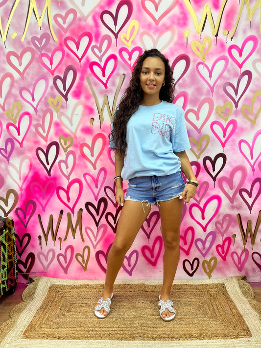 Lola “Pink Hearts” Blue T-Shirt