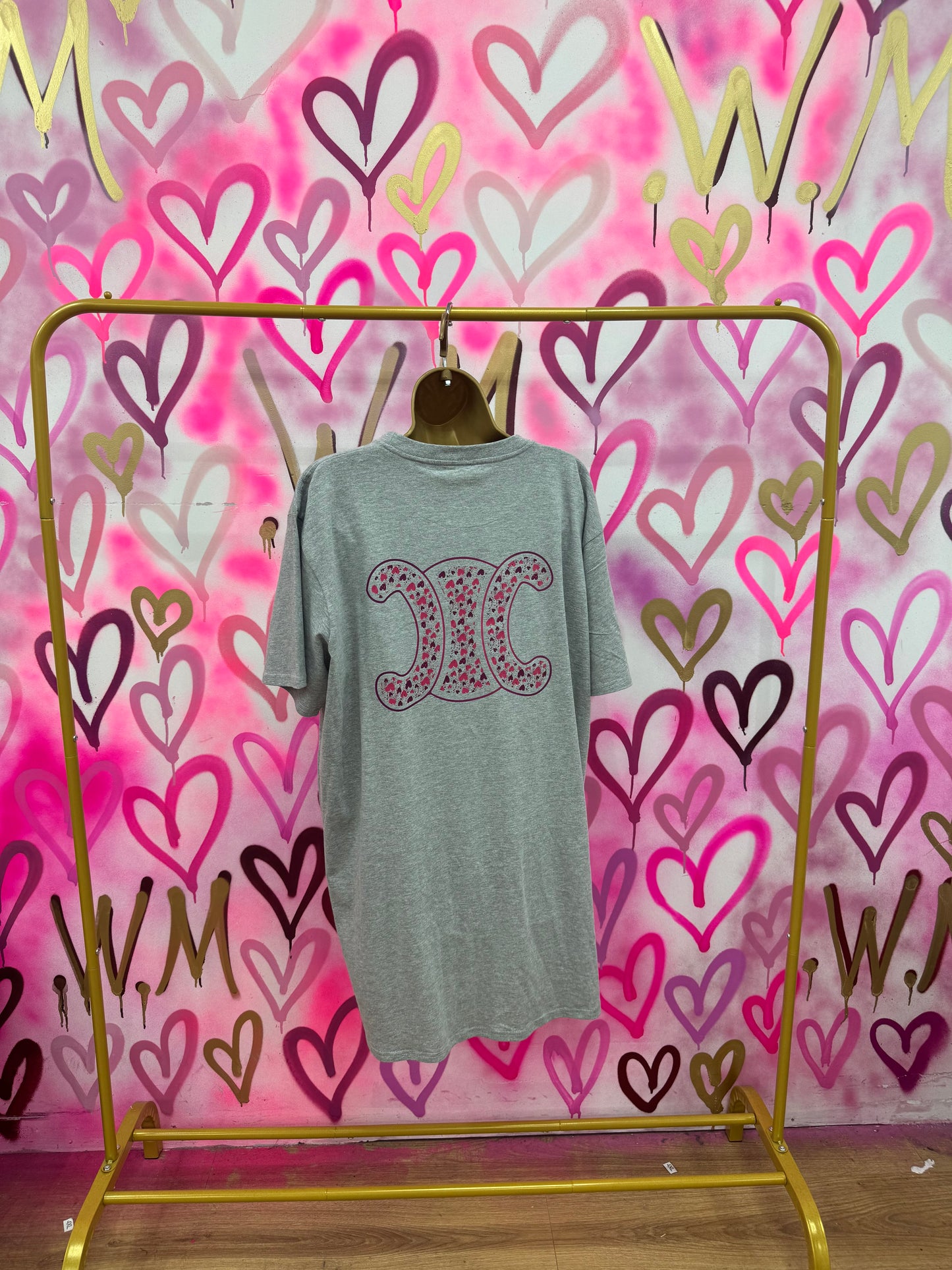 CiCi “Pink Hearts” Grey T-Shirt