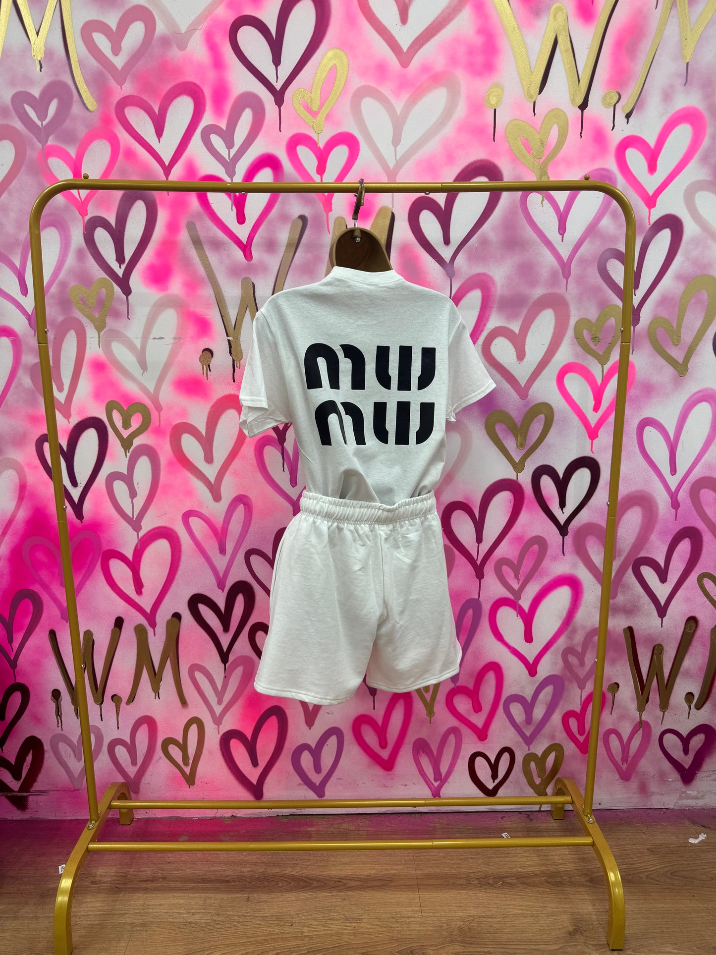 MW “Black” White T-Shirt Short Set