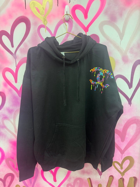 Drip City “Rainbow Collage” - Black Hoodie