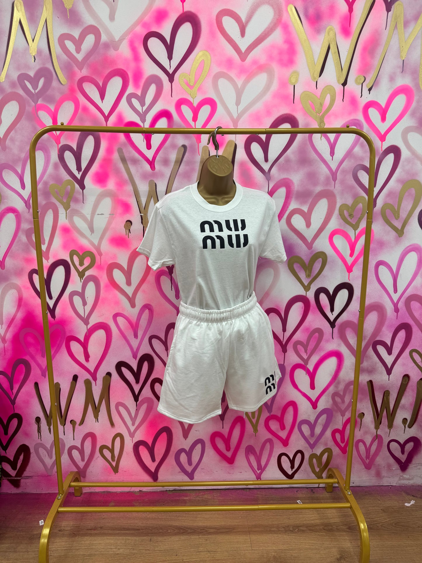 MW “Black” White T-Shirt Short Set