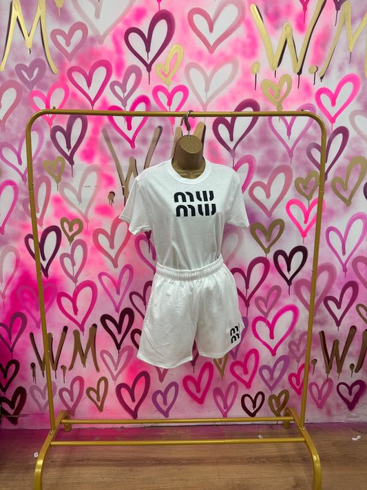 MW “Black” White T-Shirt Short Set