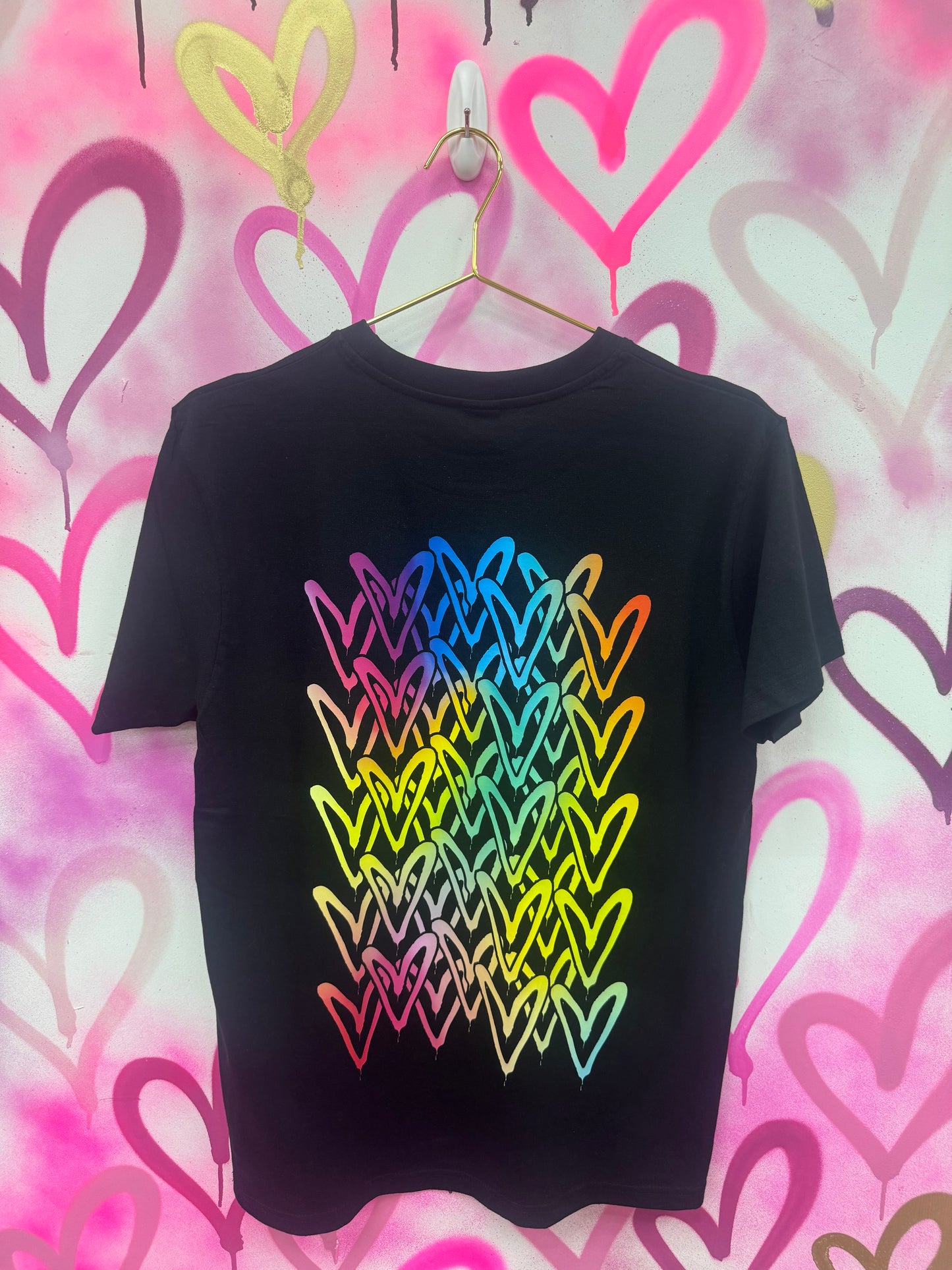 Love Hearts “Rainbow Gradient” - Black T-Shirt