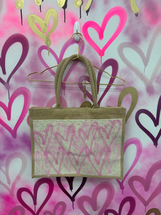 Love Hearts “Baby Pink” - Beach Bag