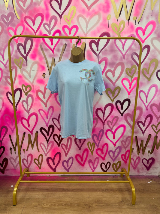 Drip City “Rainbow Hearts” Blue T-Shirt