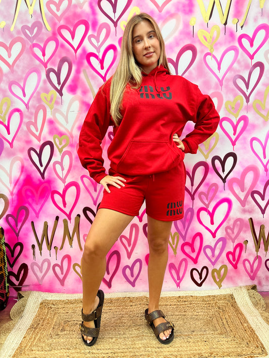 MW “Black” Red Shorts Set