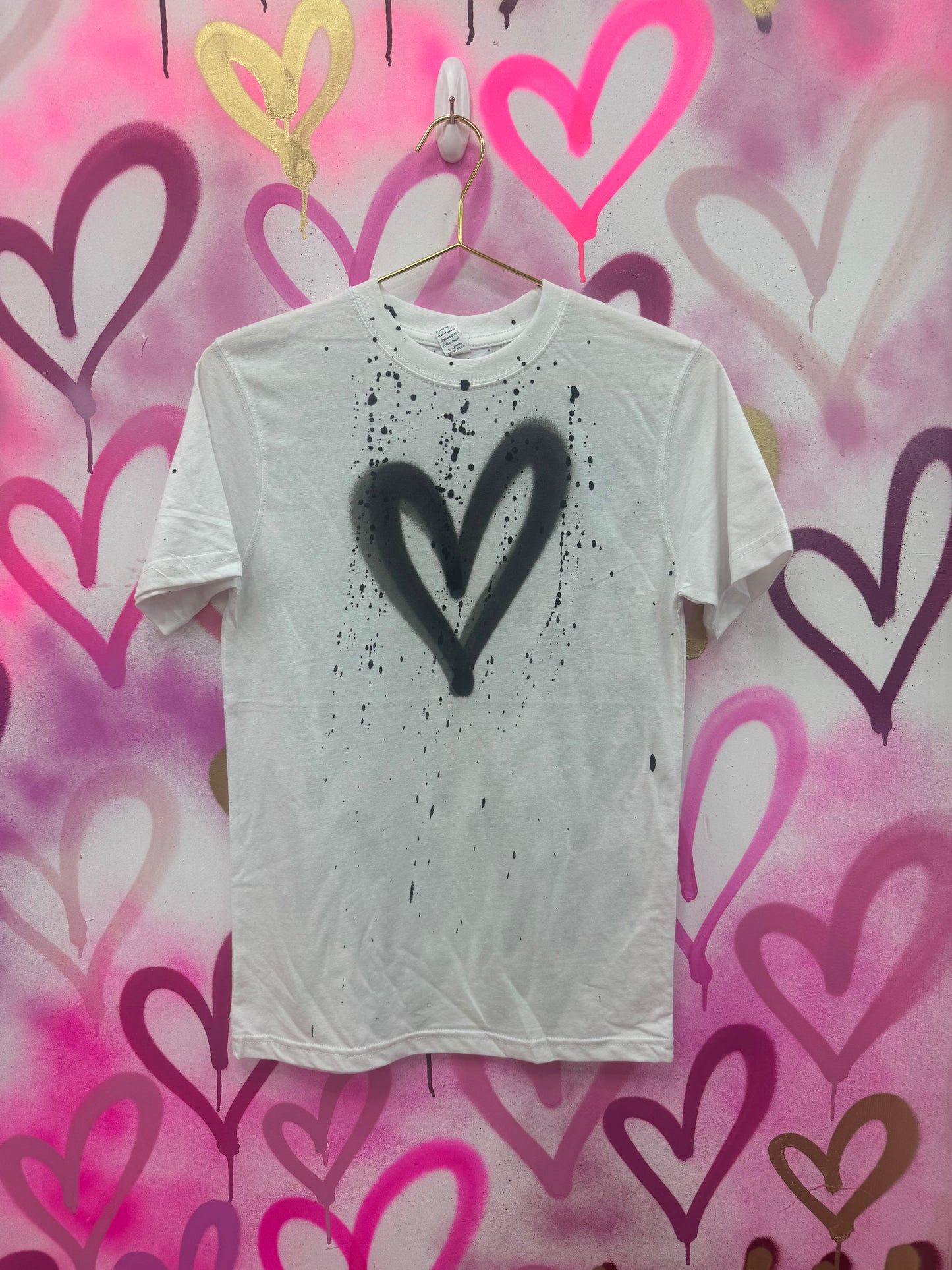 Love Hearts “Black & Grey” - White T-Shirt