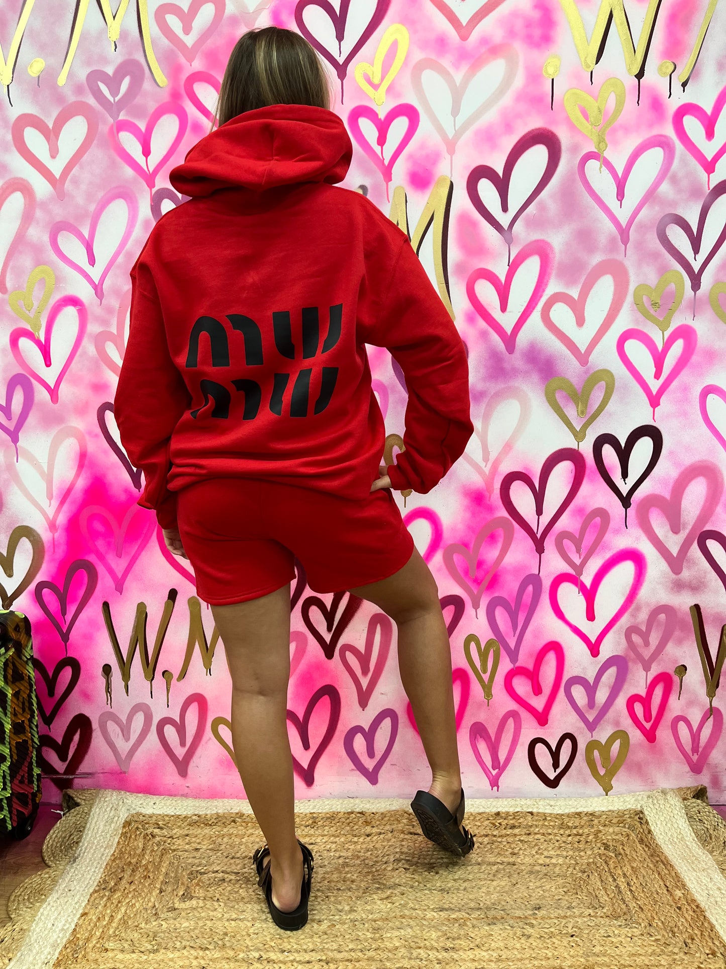 MW “Black” Red Shorts Set