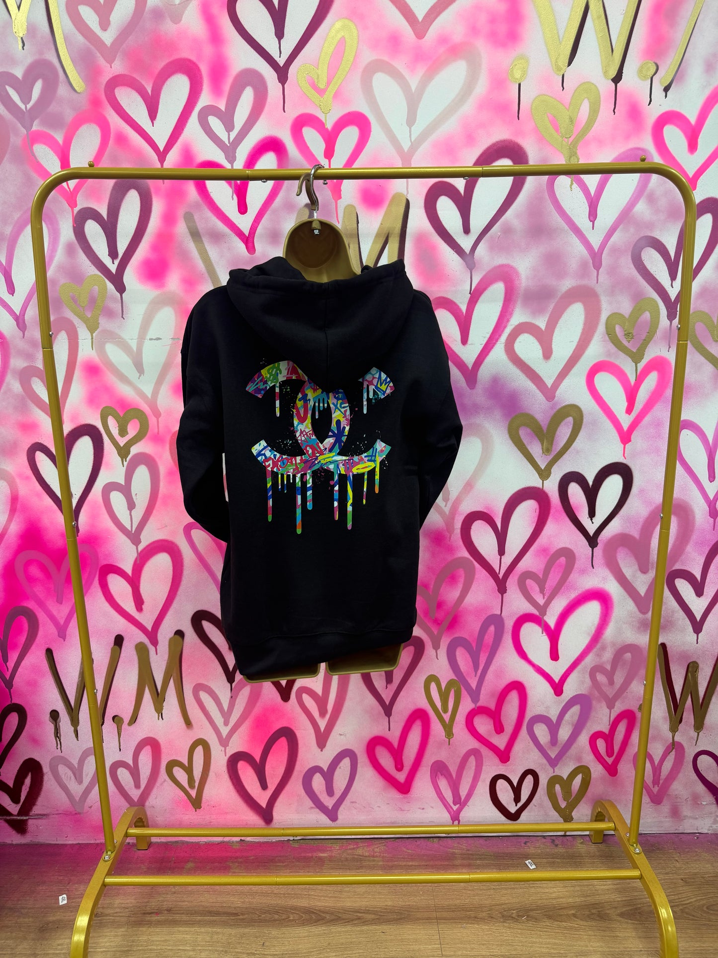 Drip City “Multicoloured” Black Hoodie