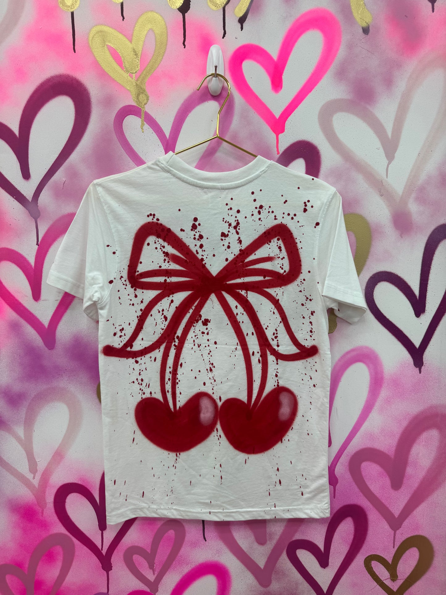 Cherry Bow “Red” - White T-Shirt