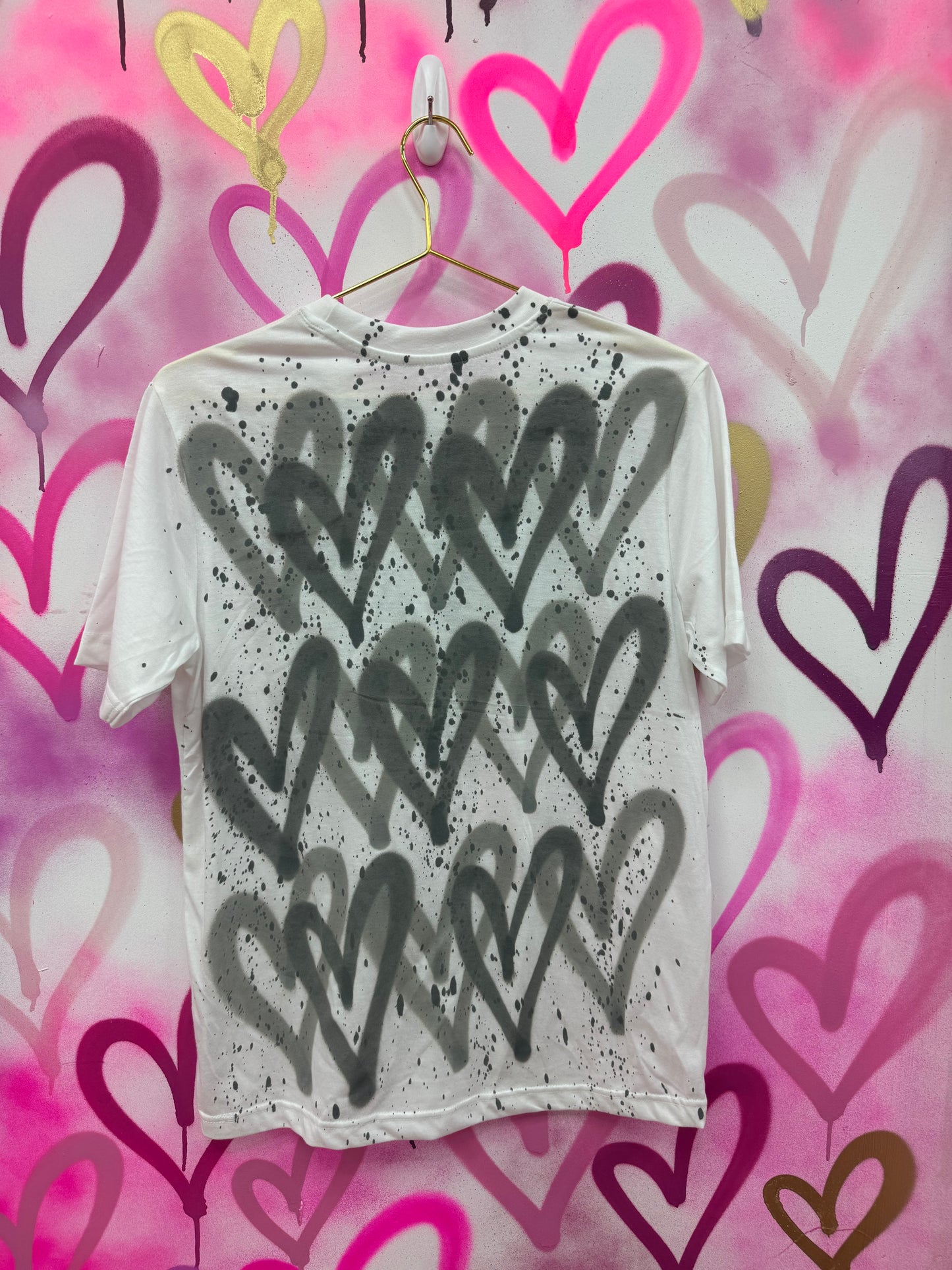 Love Hearts “Grey” - White T-Shirt