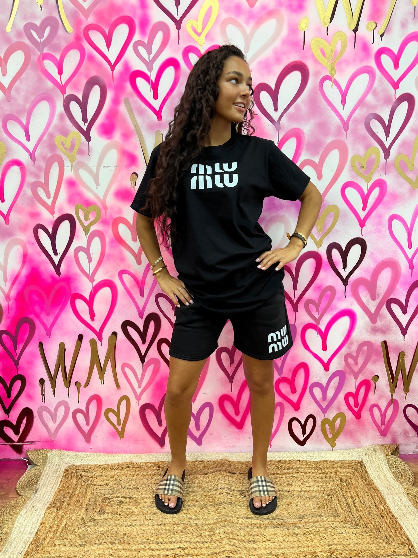 MW “White” Black Shorts Set